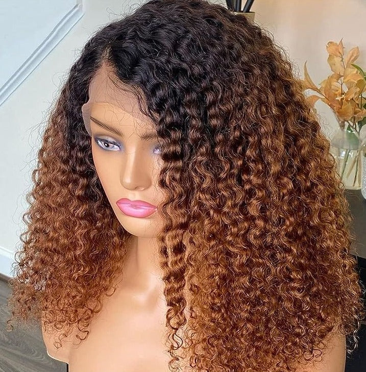 Bob Wig Lace Frontale 13x4 Ombre Curly Water Wave