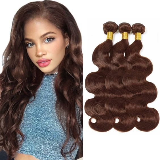3 Paquets de Tissage Marron Body Wave