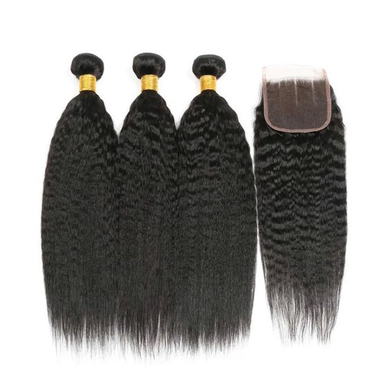 3 Paquets de Tissage + Closure Yaki Straight