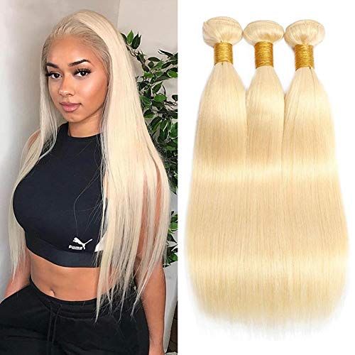 3 Paquets de Tissage Blond Platine Straight