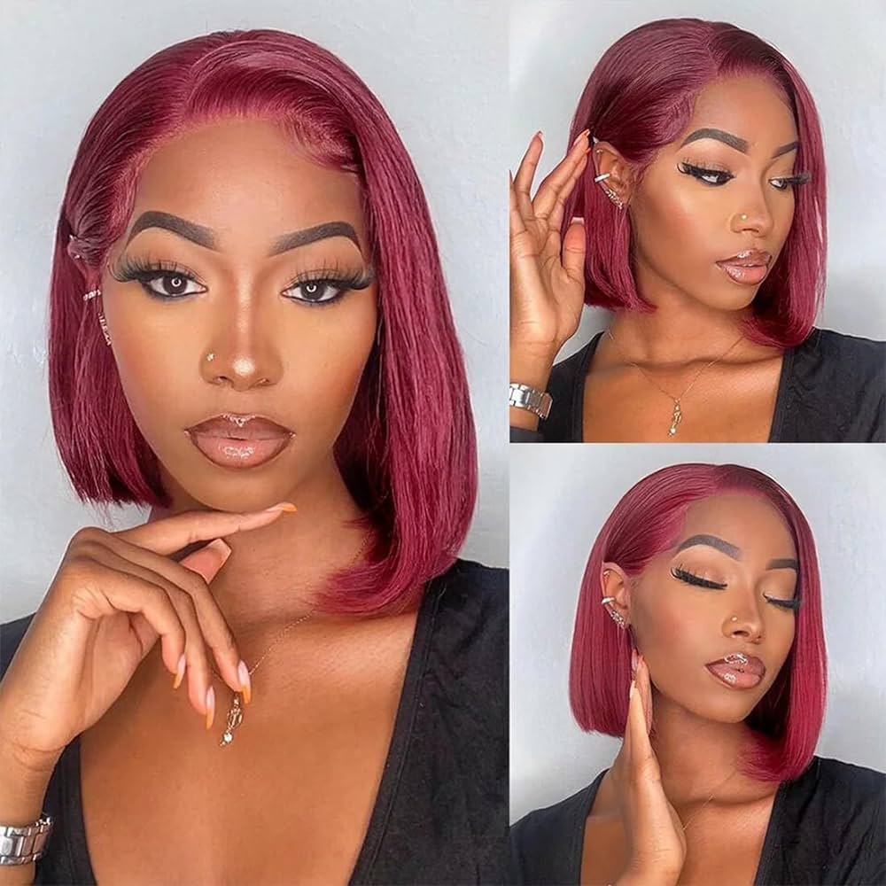 Bob Wig Lace Frontale 13x4 Bordeaux Straight