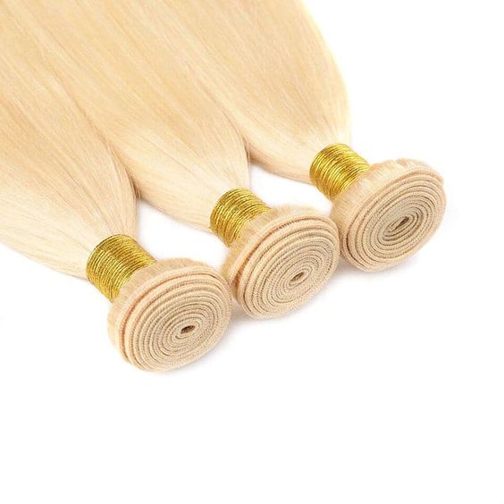 3 Paquets de Tissage Blond Platine Straight