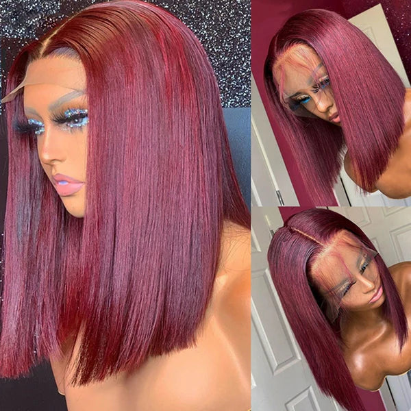Bob Wig Lace Frontale 13x4 Bordeaux Straight
