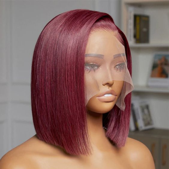 Bob Wig Lace Frontale 13x4 Bordeaux Straight
