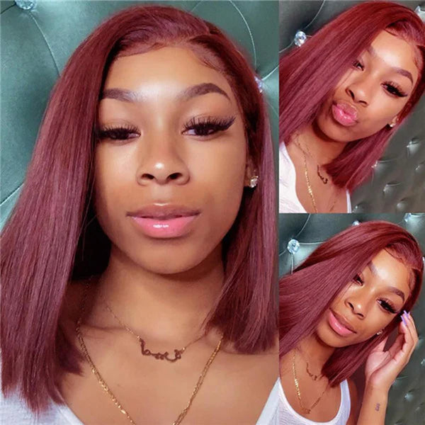Bob Wig Lace Frontale 13x4 Bordeaux Straight