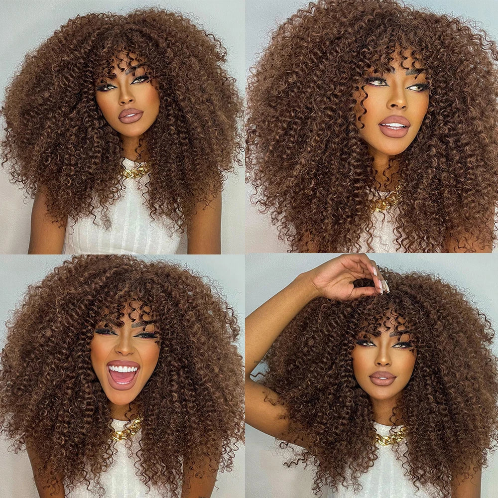 Perruque Marron Kinky Curly