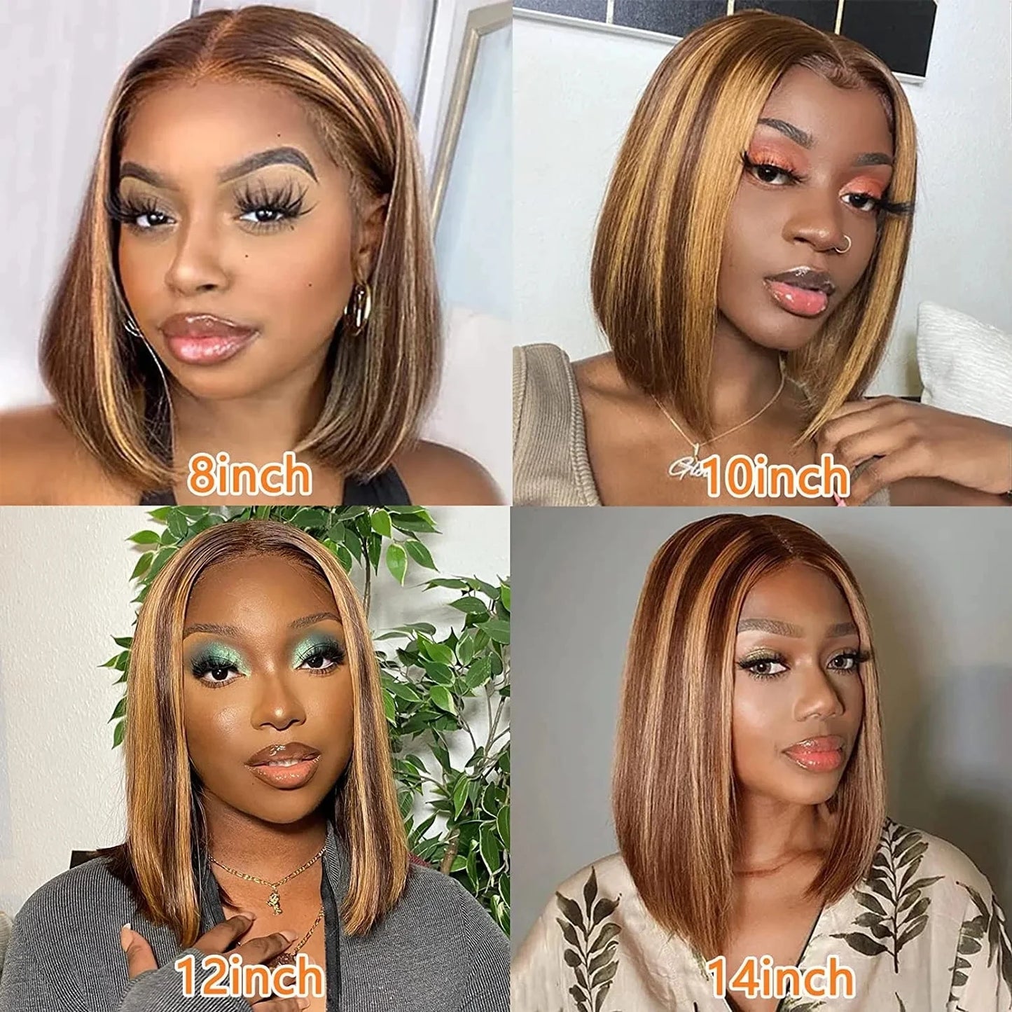 Bob Wig Lace Frontale 13x4 4x4 Highlight Straight