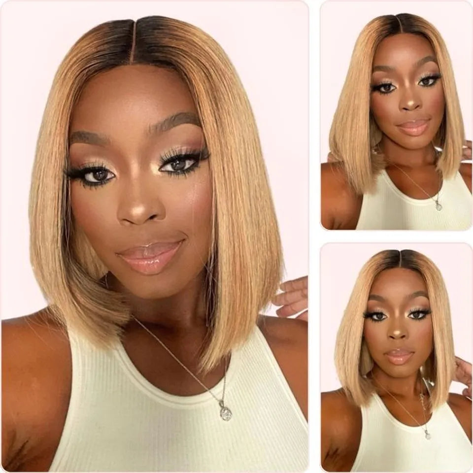 Bob Wig T-Lace HD Lace Ombre Straight