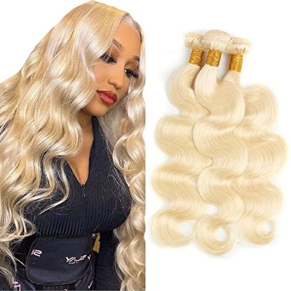 3 Paquets de Tissage Blond Platine Body Wave
