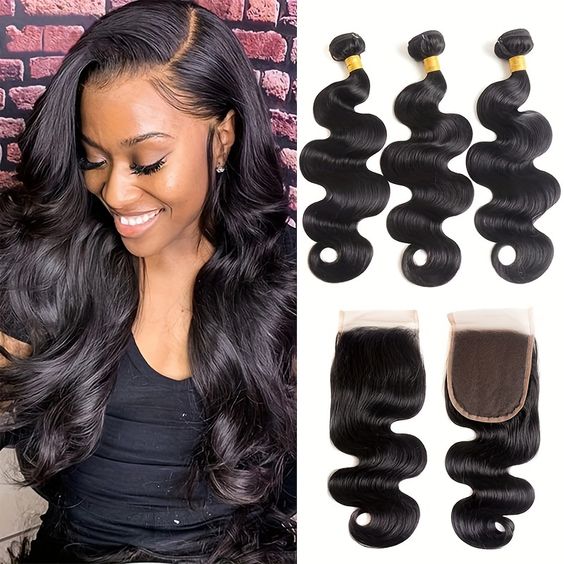 3 Paquets de Tissage + Closure Body Wave