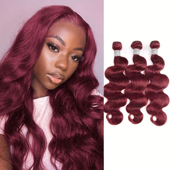 3 Paquets de Tissage Bordeaux Body Wave