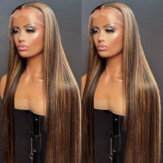 Lace Frontale 13x4 4x4 Highlight Marron Straight