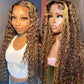 Lace Frontale 13x4 4x4 Highlight Marron Curly Deep Wave
