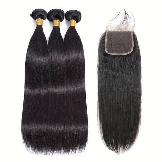 3 Paquets de Tissage + Closure Straight