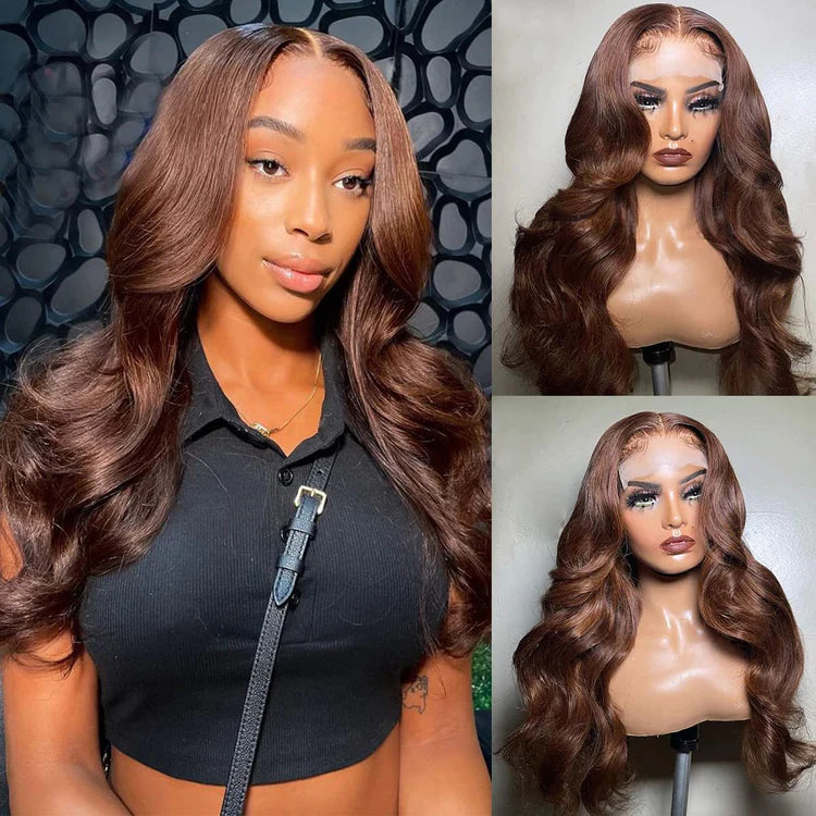 Lace Frontale 13x4 4x4 HD Lace Chocolate Body Wave